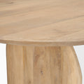 Isla Oval Dining Table w/Light Brown Wood Top & Arched Legs - Calgary Furniture Store
