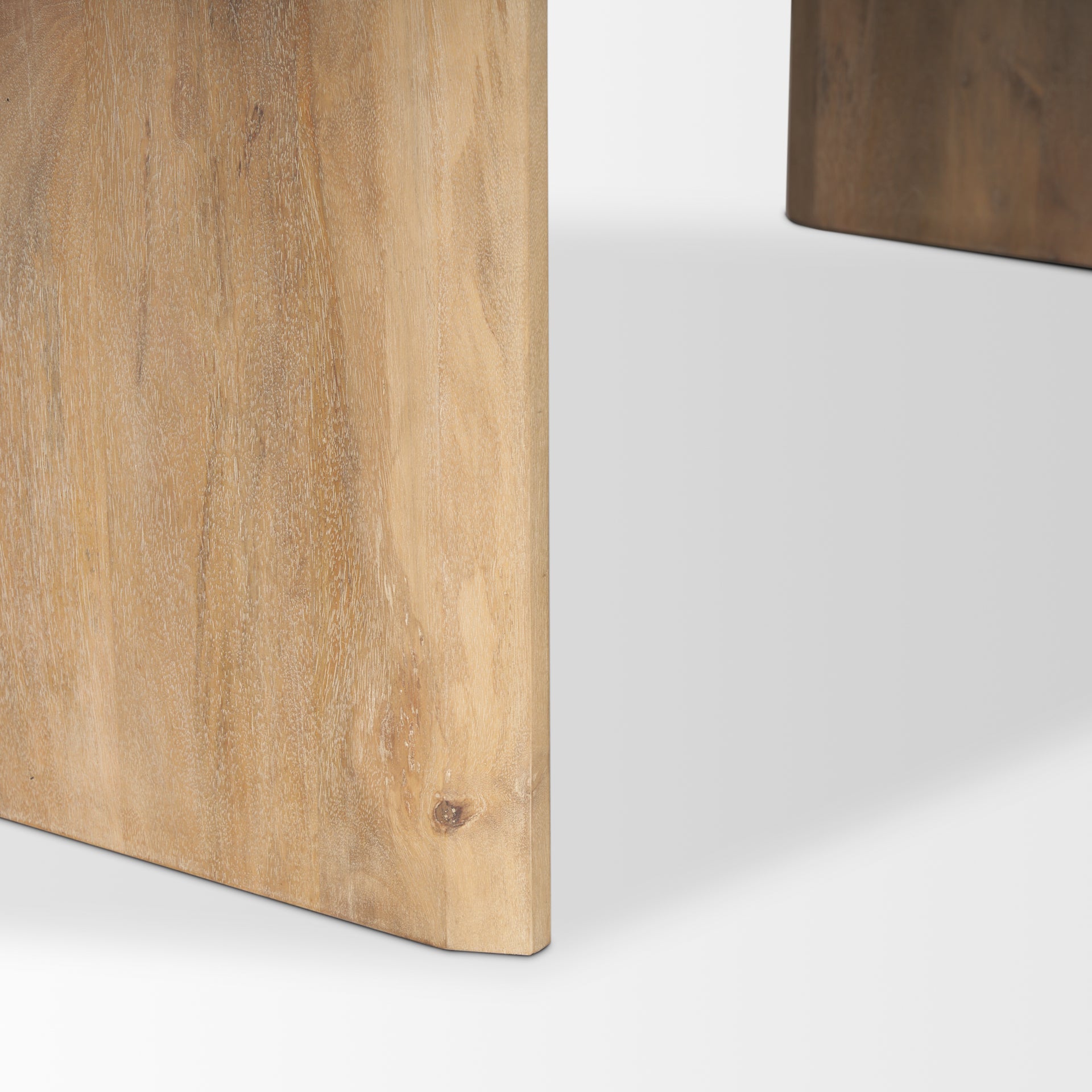 Isla Oval Dining Table w/Light Brown Wood Top & Arched Legs - Calgary Furniture Store