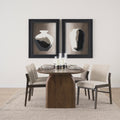 Isla Oval Dining Table w/Dark Brown Wood Top & Arched Legs - Calgary Furniture Store
