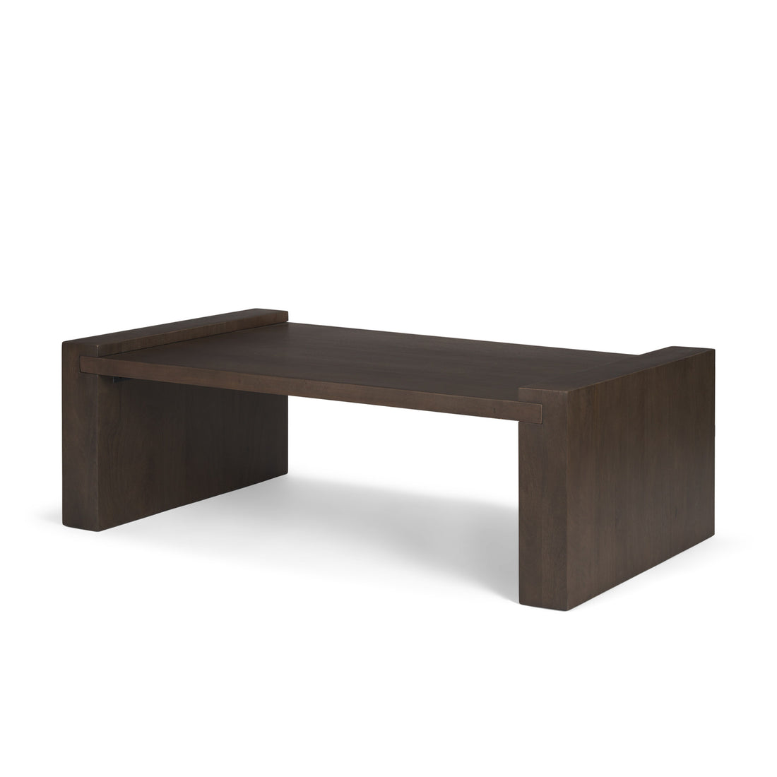 Wesson Dark Brown Wooden Rectangular Coffee Table - Calgary Furniture Store