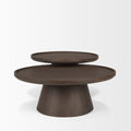 Takoda Dark Brown Wood Tapered Drum Nesting Coffee Tables - Calgary Furniture Store