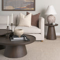 Takoda Dark Brown Wood Tapered Drum Nesting Coffee Tables - Calgary Furniture Store
