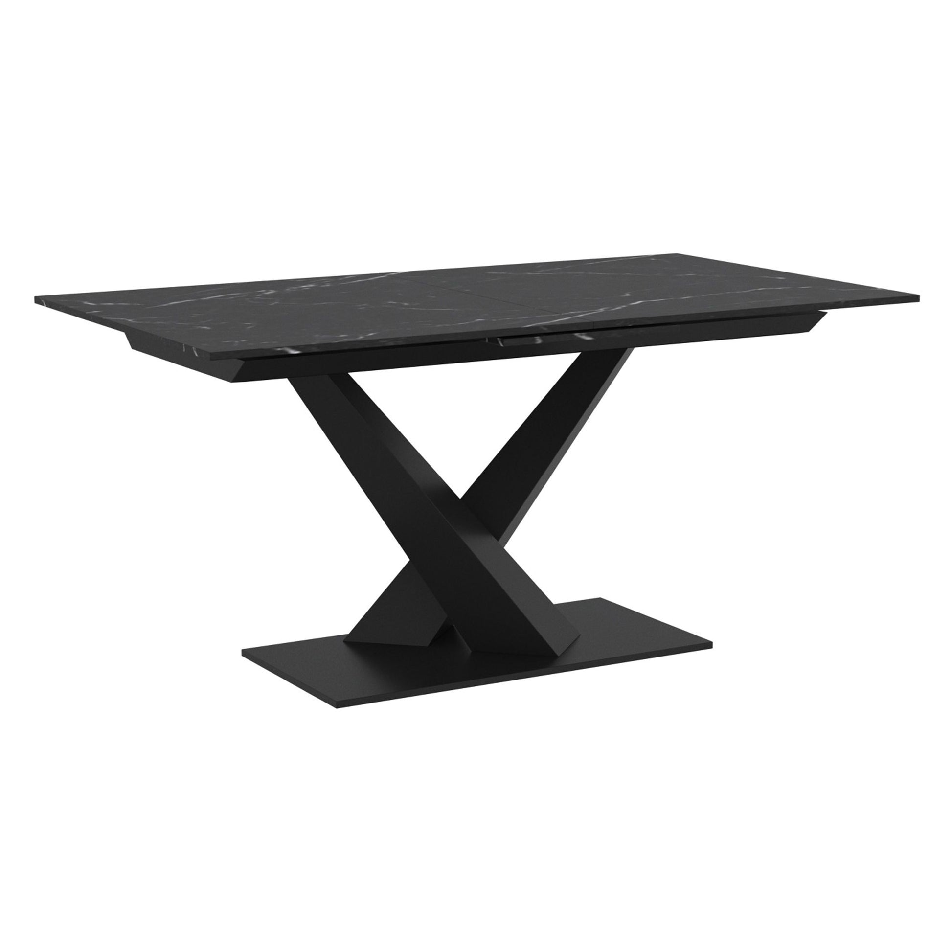 JULIUS DINING TABLE W/EXTENSION IN BLACK - Calgary Furniture Store