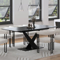 JULIUS DINING TABLE W/EXTENSION IN BLACK - Calgary Furniture Store