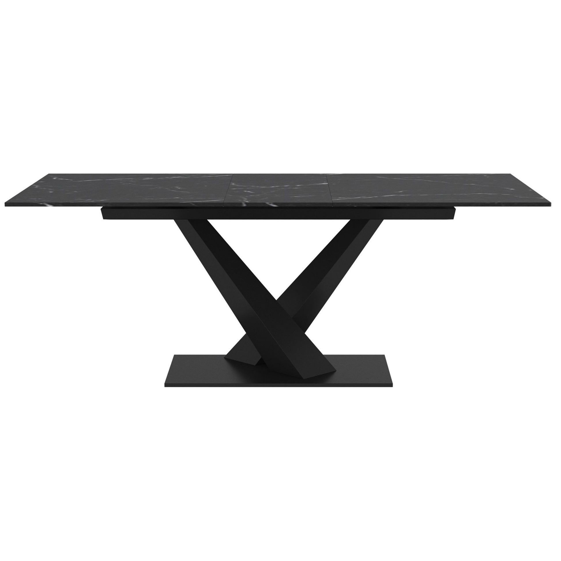 JULIUS DINING TABLE W/EXTENSION IN BLACK - Calgary Furniture Store