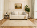 2786 Custom Canadian Made Fabric Sofa with white wall and painting