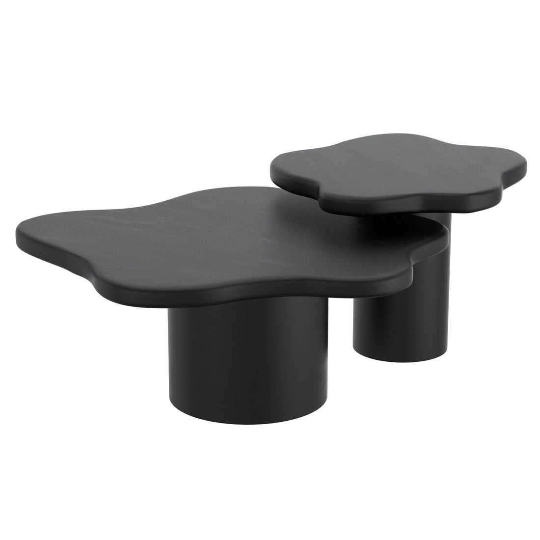 MAYAL 2PC COFFEE TABLE SET IN BLACK - Calgary Furniture Store