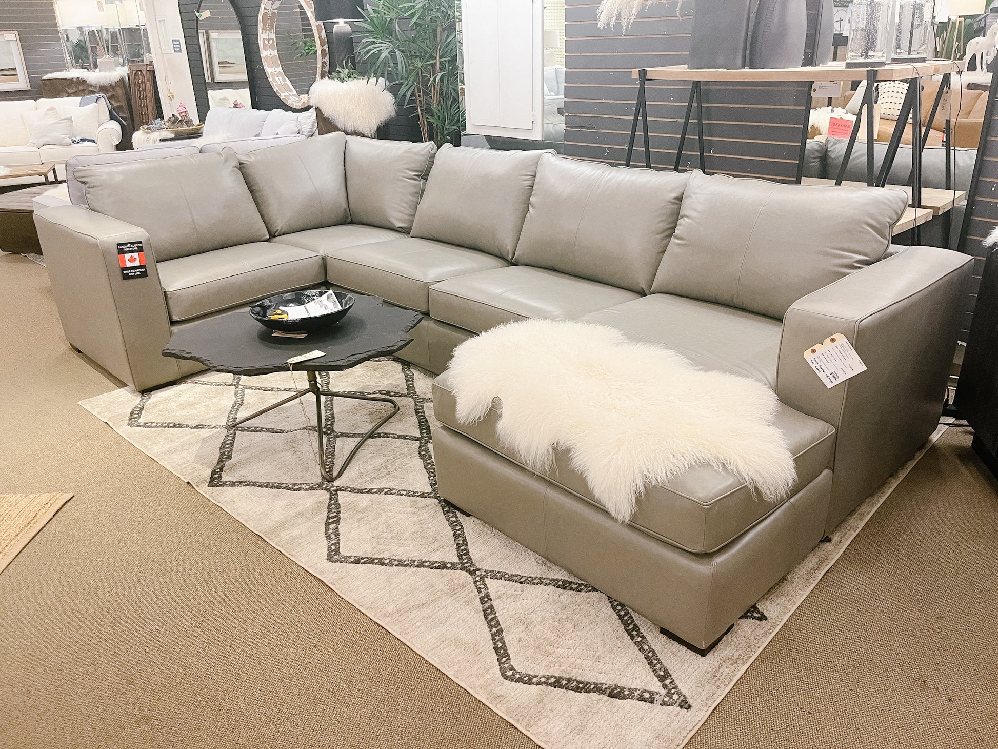 🇨🇦 Custom Leather Sectional | Calgary Furniture Store