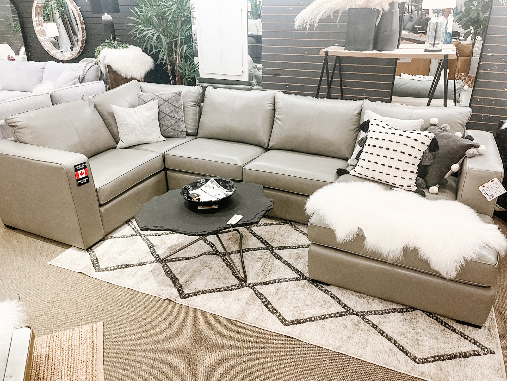 🇨🇦 Custom Leather Sectional | Calgary Furniture Store