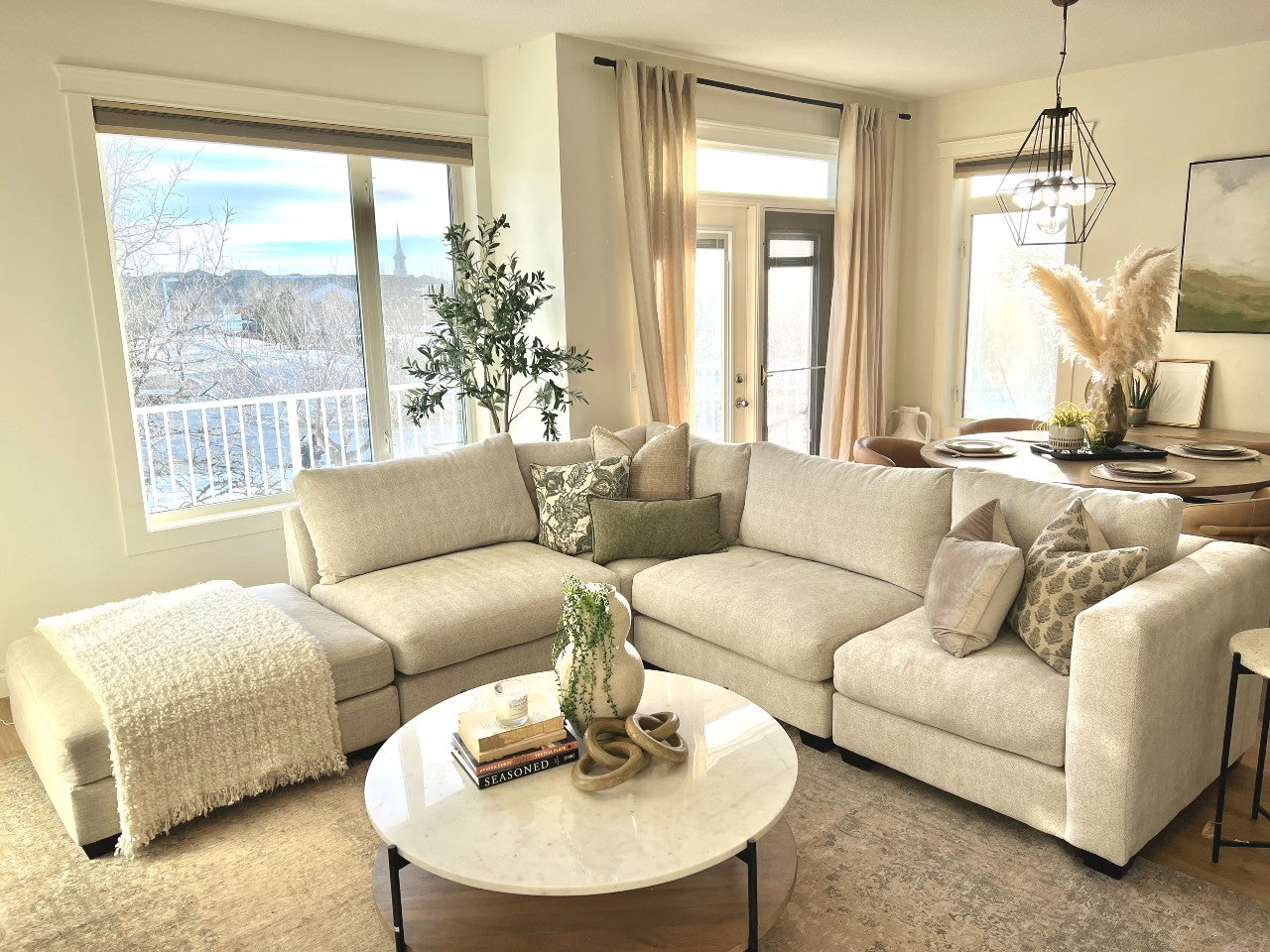 🇨🇦 Custom 5-pc with Ottoman Cloud Modular Sectional - Calgary Furniture Store