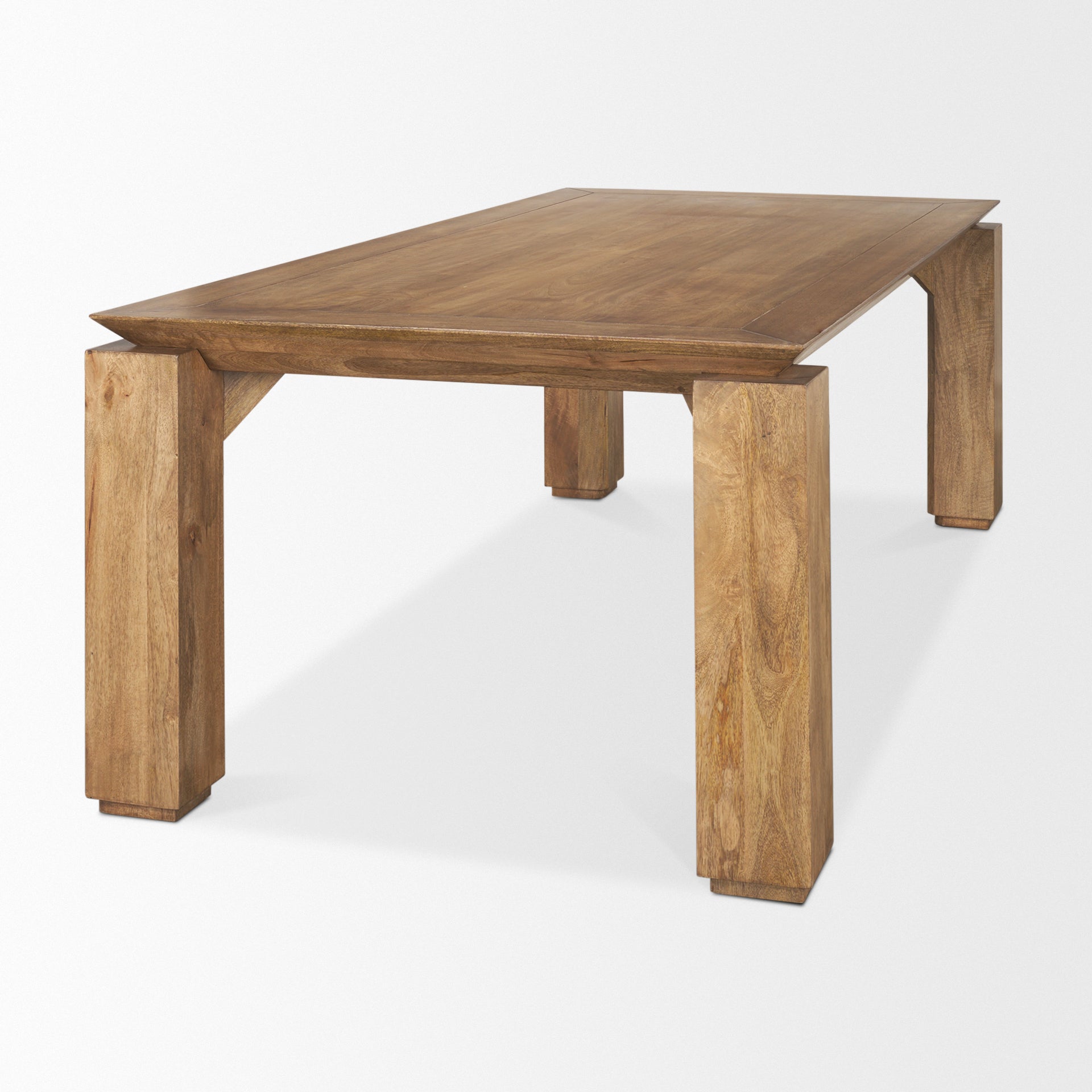 Sapphira Brown Wood Tapered Top Rectangular Dining Table - Calgary Furniture Store