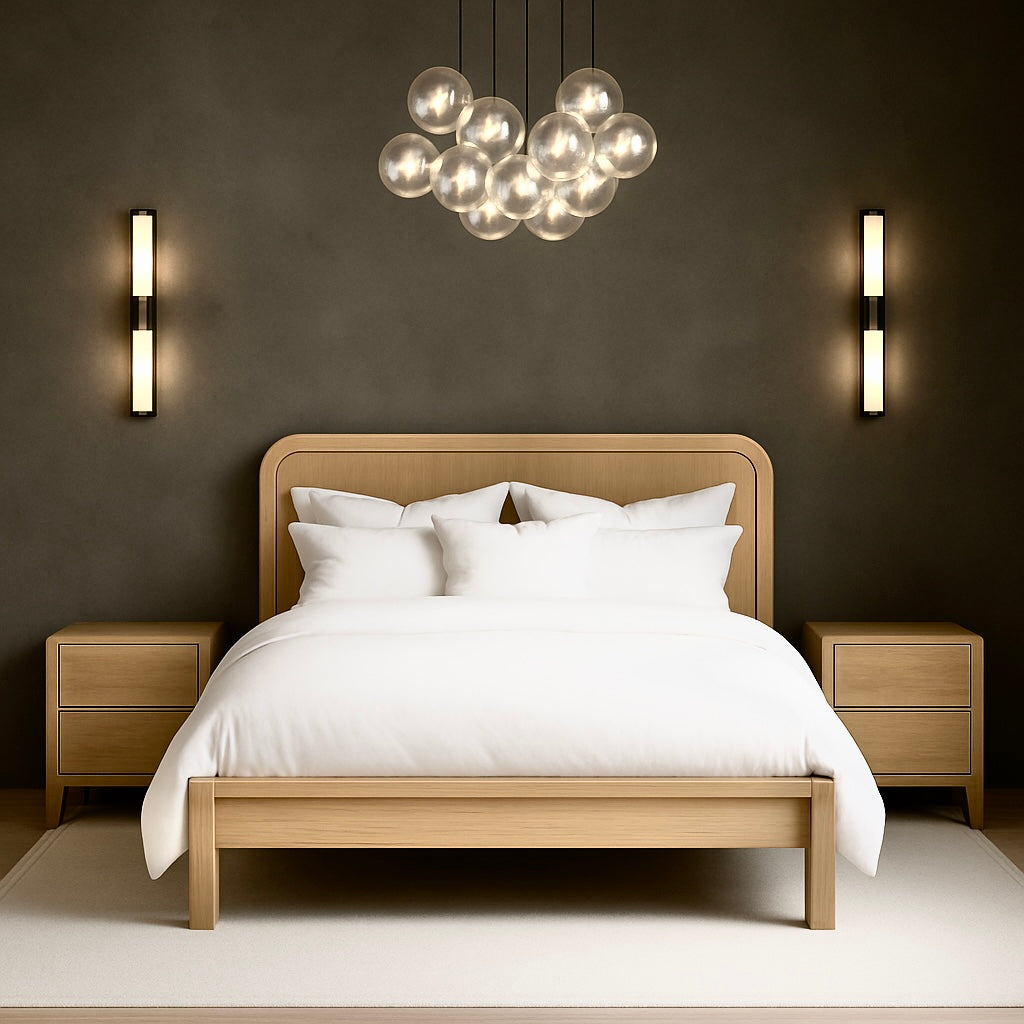 Opera Low Footboard Bed  - Scrubbed Teak - Calgary Furniture Store