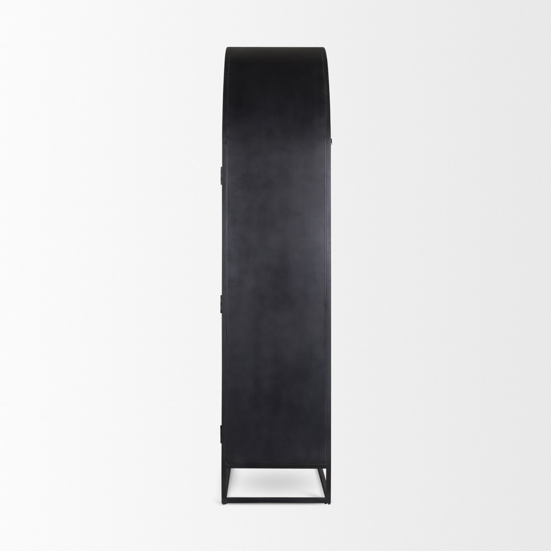 Sloan Arched Cabinet Black Wood W/Black Metal Frame - Calgary Furniture Store