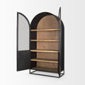 Sloan Arched Cabinet Black Wood W/Black Metal Frame - Calgary Furniture Store