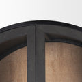 Sloan Arched Cabinet Black Wood W/Black Metal Frame - Calgary Furniture Store