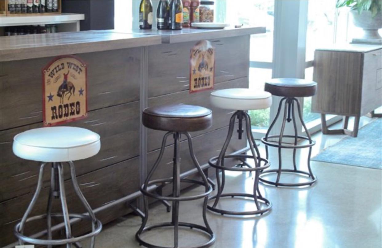 Bowie Cognac Leather Bar Stool - Calgary Furniture Store