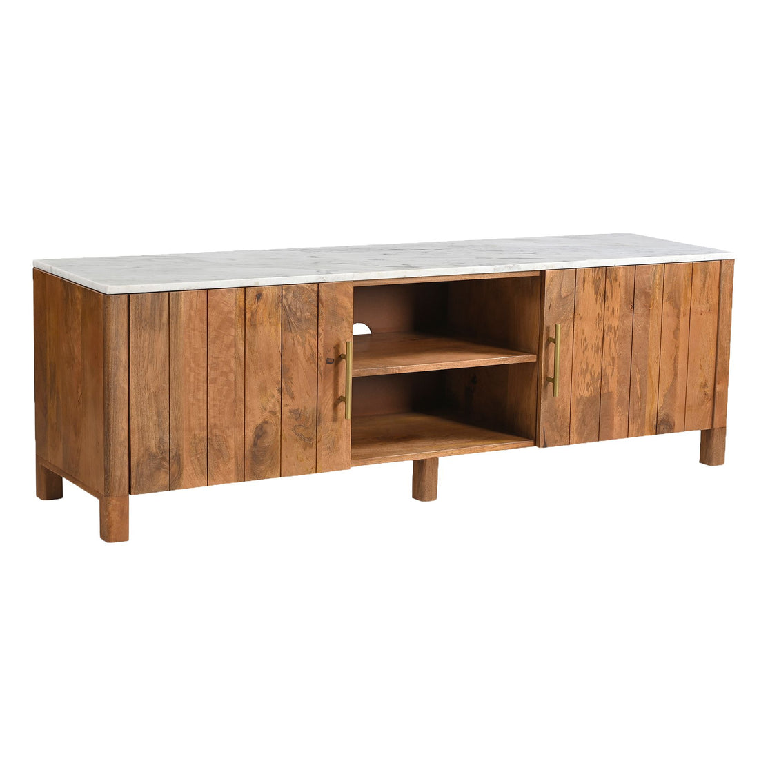 Camden Media Cabinet in Walnut & White - Calgary Furniture Store