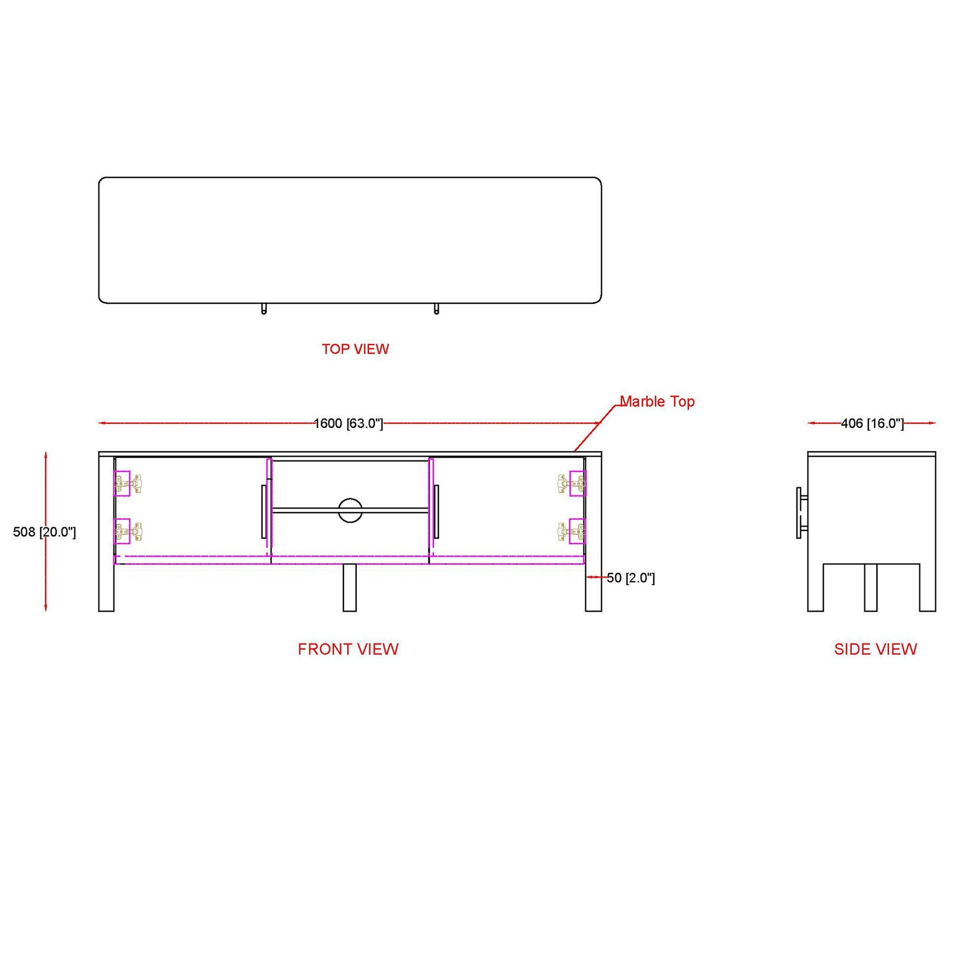 Camden Media Cabinet in Walnut & White - Calgary Furniture Store