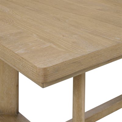 Pacific Grove Trestle Dining Table Sand Dune Finish Extension Leaf