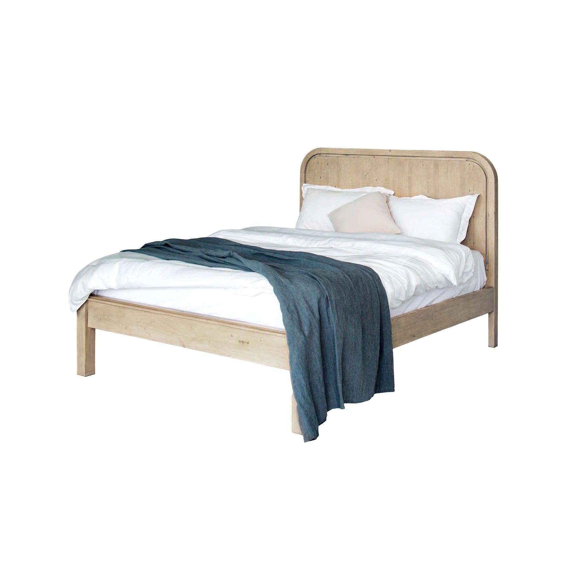 OPERA QUEEN LOW FOOTBOARD BED - SCRUBBED TEAK - Calgary Furniture Store