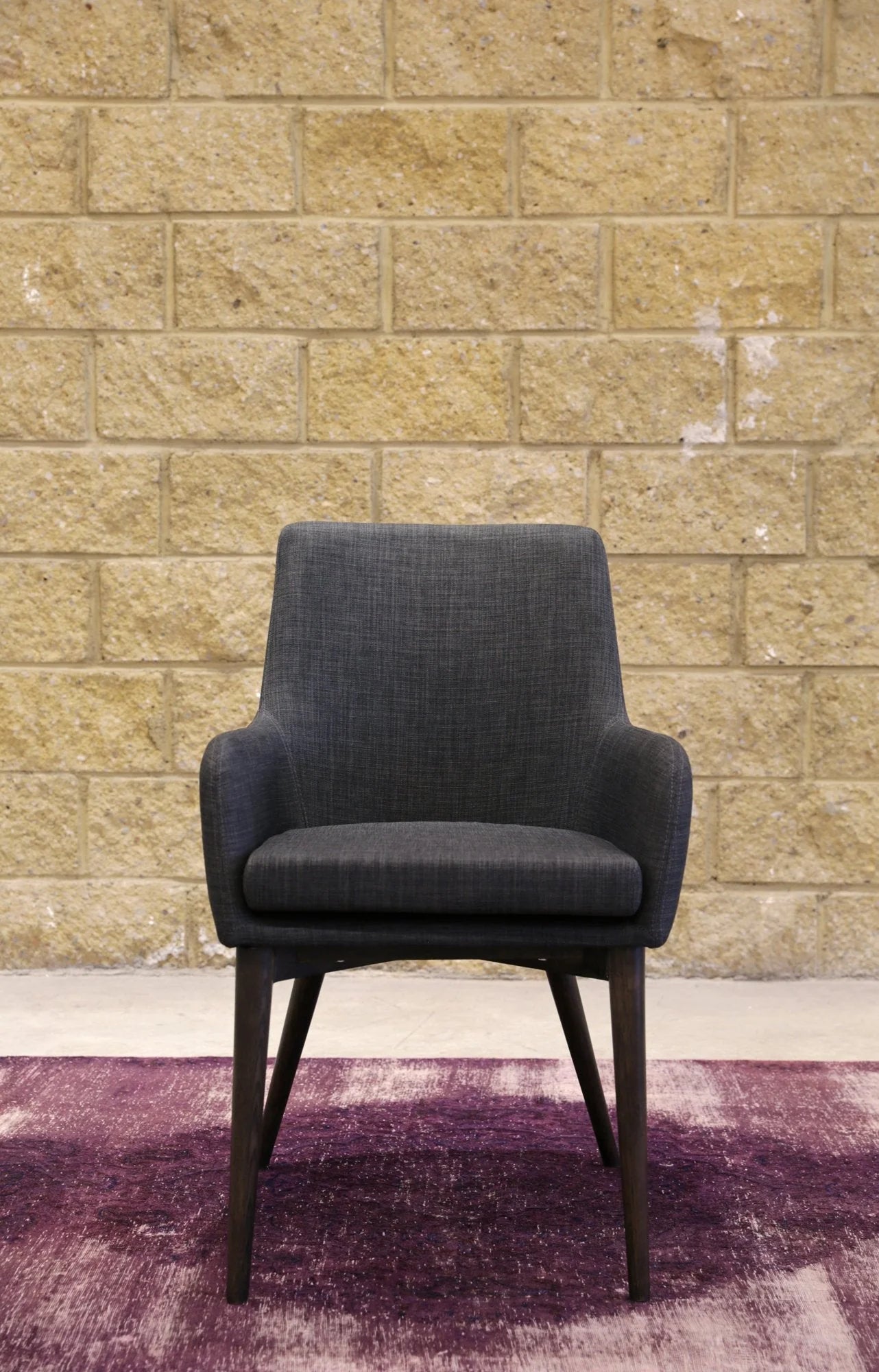 FRITZ ARM DINING CHAIR – DARK GREY - Calgary Furniture Store