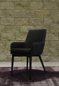 FRITZ ARM DINING CHAIR – DARK GREY - Calgary Furniture Store