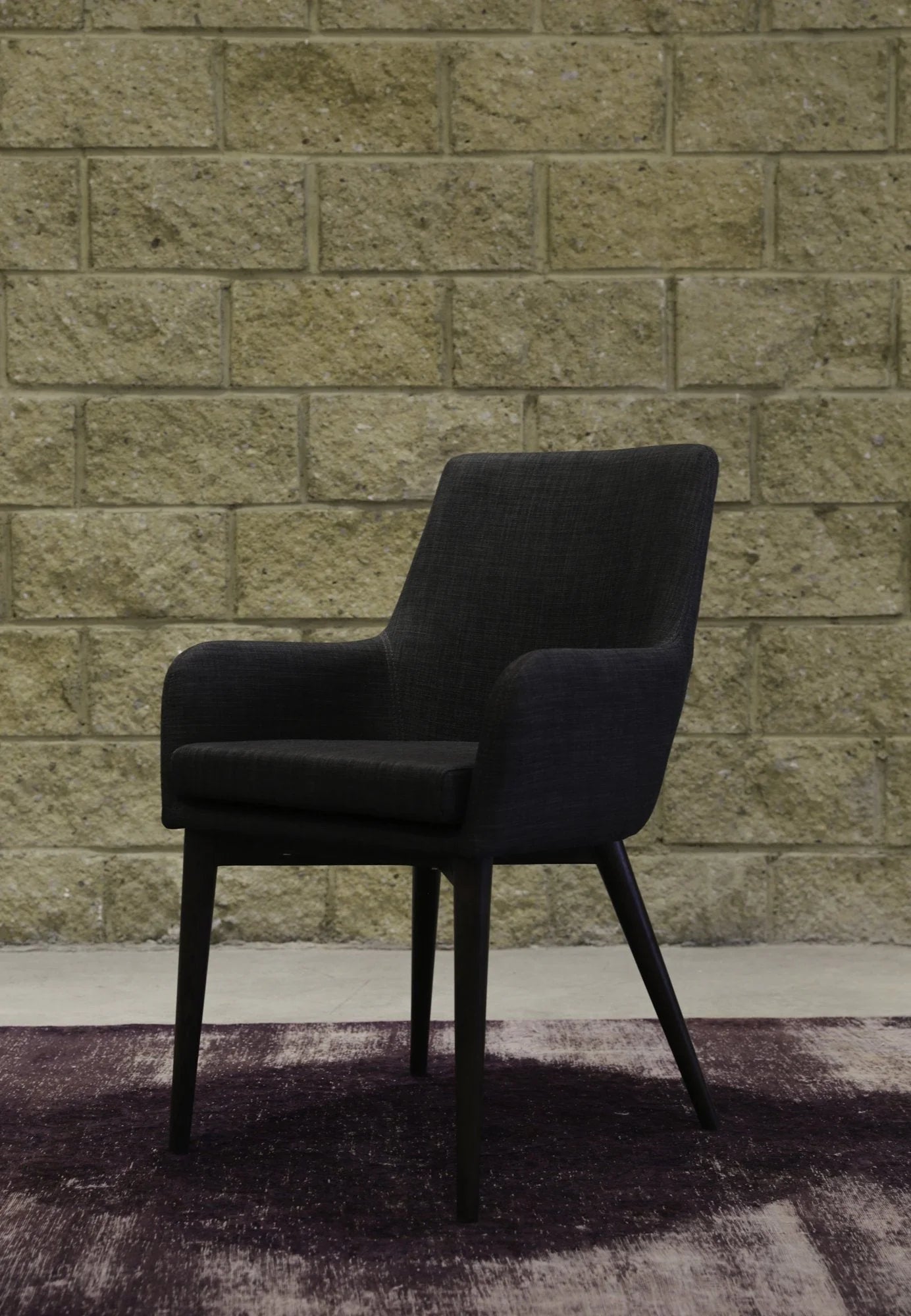 FRITZ ARM DINING CHAIR – DARK GREY - Calgary Furniture Store