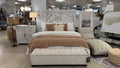 Carved White Lace King Bed - Boxspring Required - Jaipur - Calgary Furniture Store