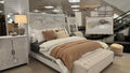 Carved White Lace King Bed - Boxspring Required - Jaipur - Calgary Furniture Store