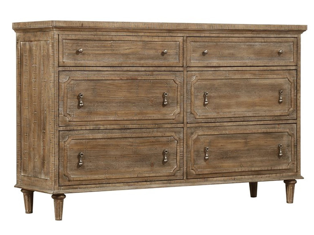 Interlude 6 Drawer Dresser - Sandstone Finish | Calgary Furniture Store