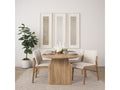 Isla Oval Dining Table w/Light Brown Wood Top & Arched Legs - Calgary Furniture Store