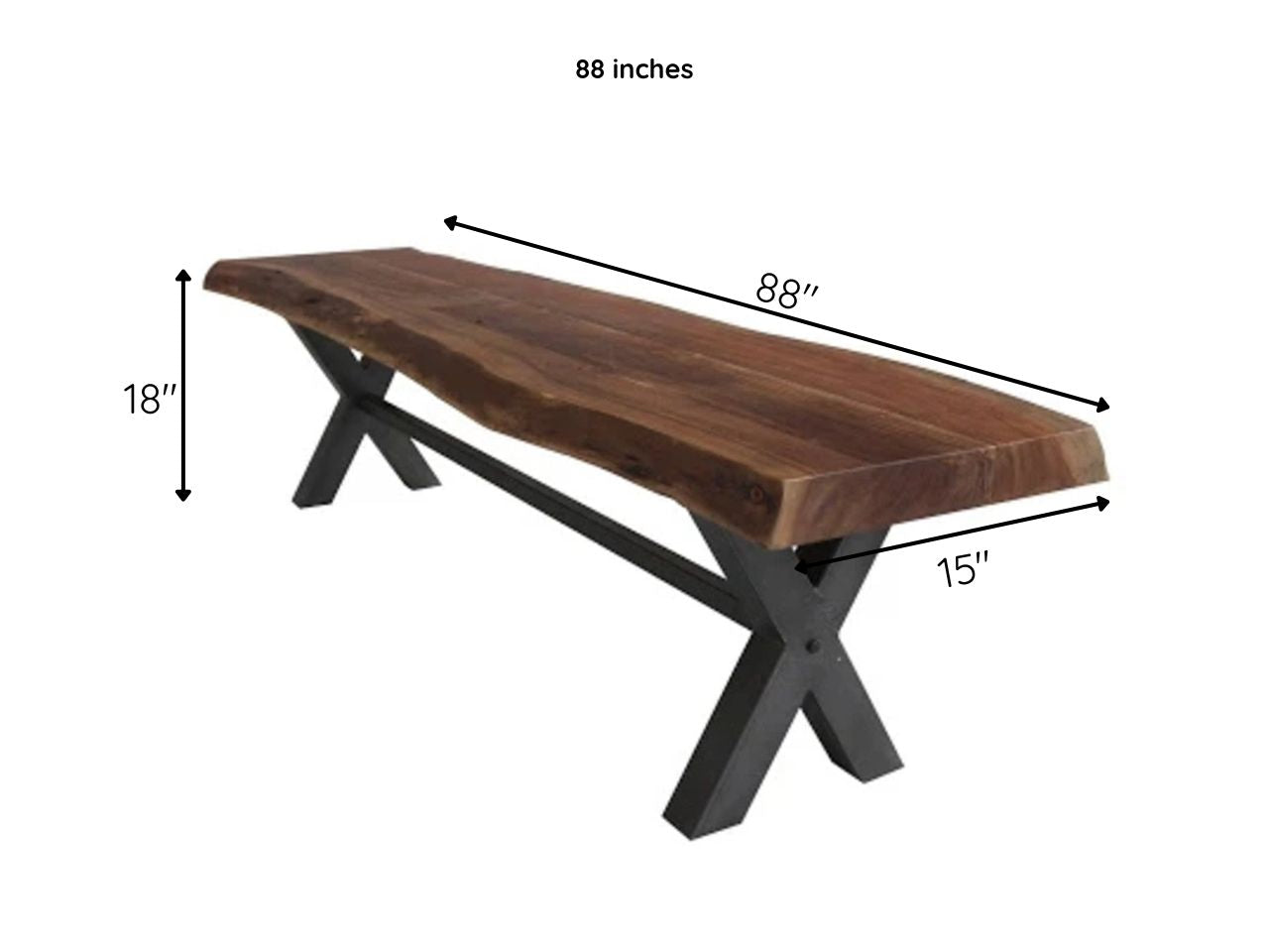 Live Edge-Solid Wood Bench - Calgary Furniture Store