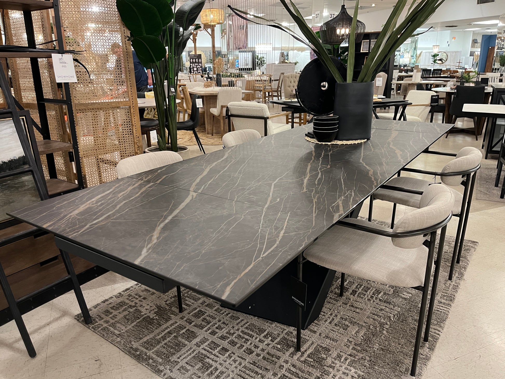 Century Black Rectangle Dining Table - Calgary Furniture Store