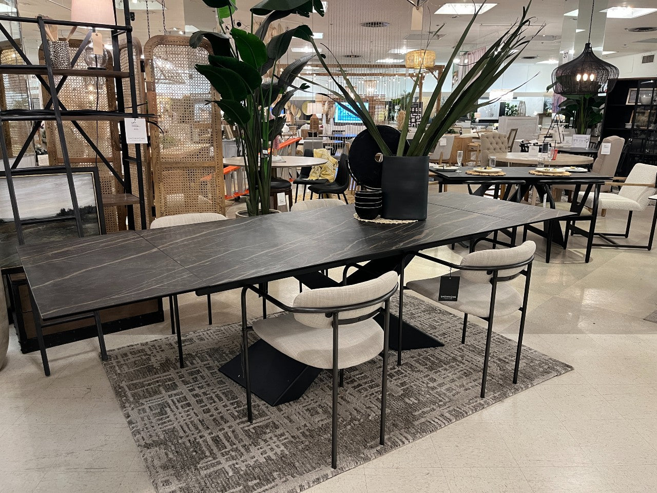 Century Black Rectangle Dining Table - Calgary Furniture Store