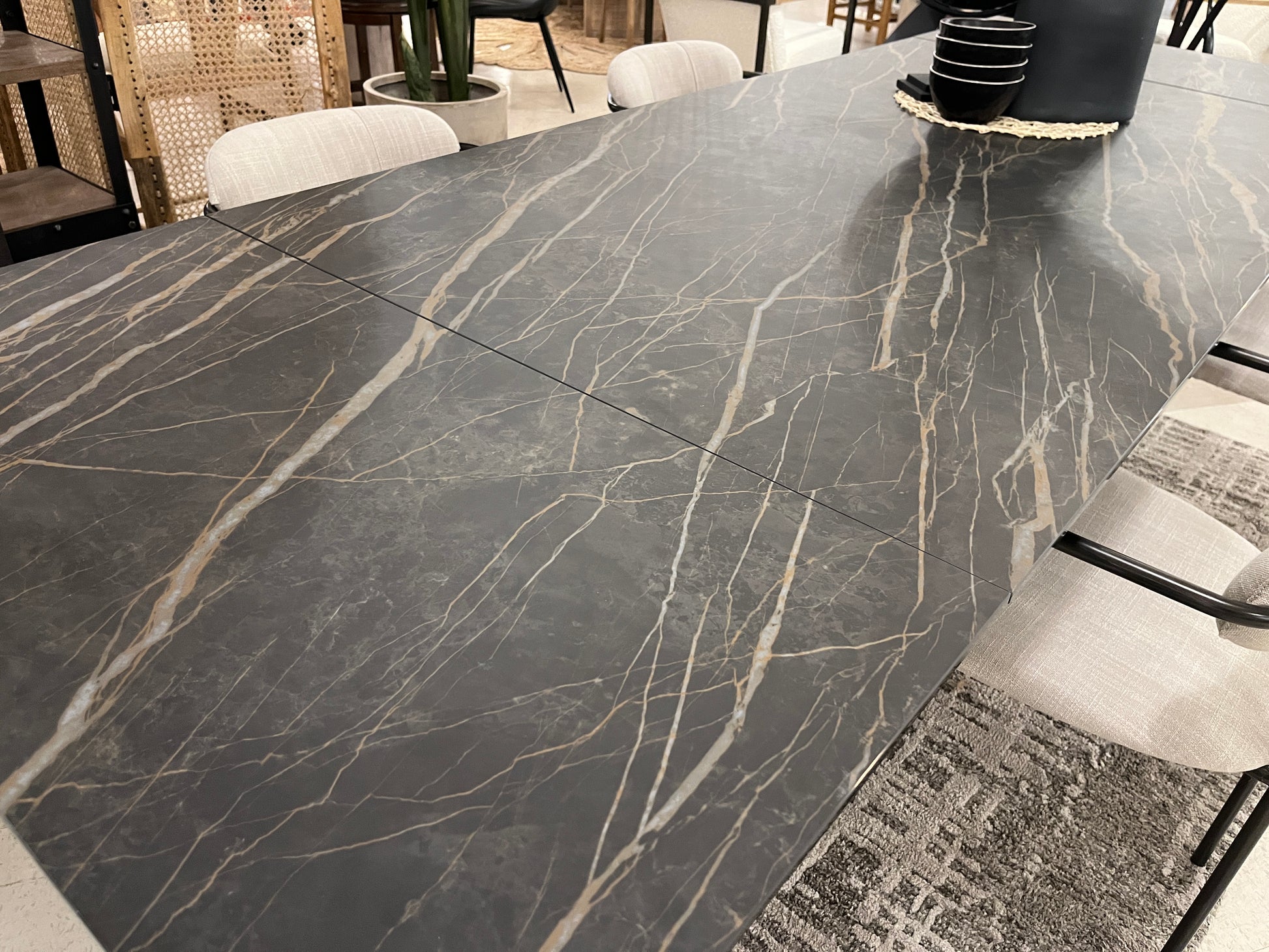 Century Black Rectangle Dining Table - Calgary Furniture Store