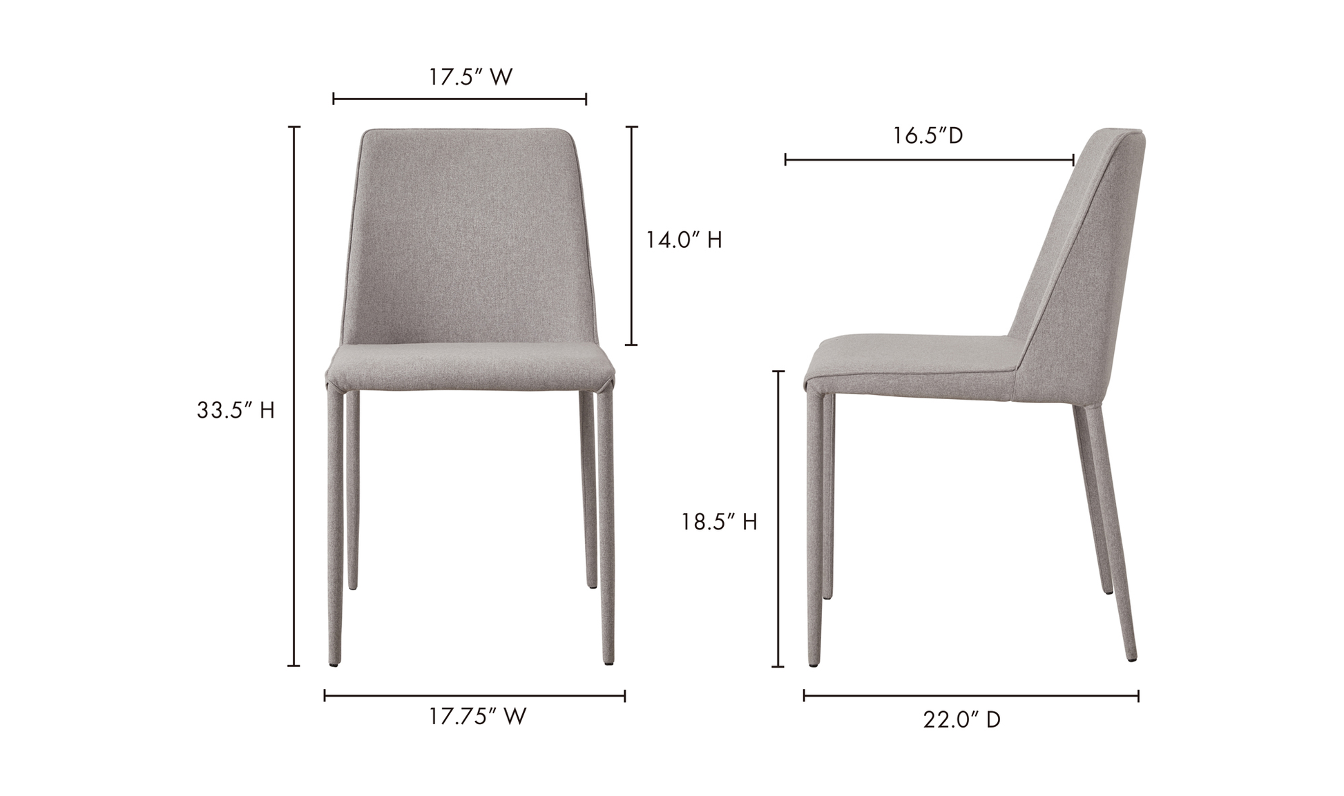 Nora Dining Chair - Light Grey - Calgary Furniture Store