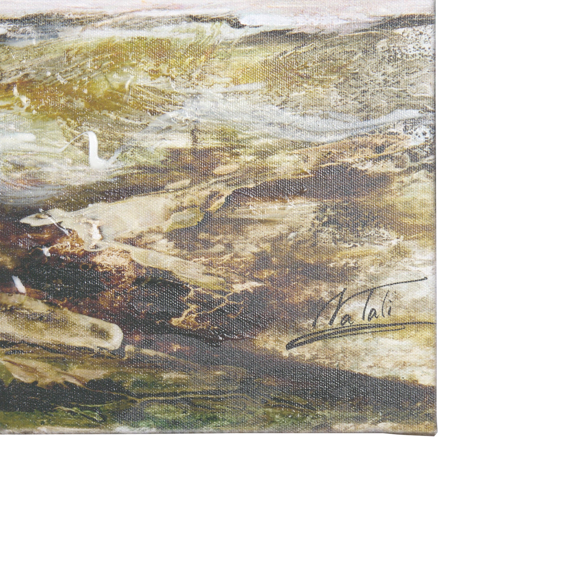 Sea View by Mercana Studio a Hand Embellished Textured Canvas - Calgary Furniture Store