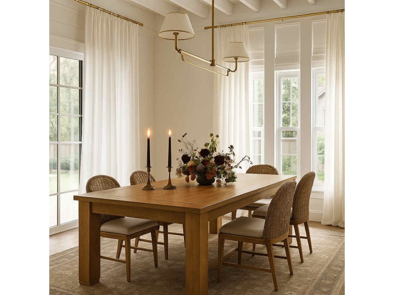 Rectangular Dining Table in Calgary in a white background