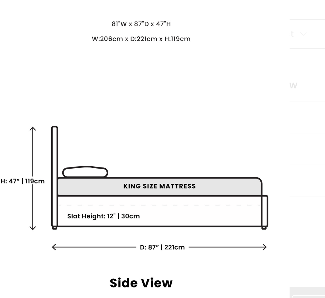 Julia King Storage Bed - Cream - Calgary Furniture Store