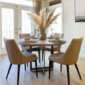 Faye Light Brown Round Dining Table - Calgary Furniture Store