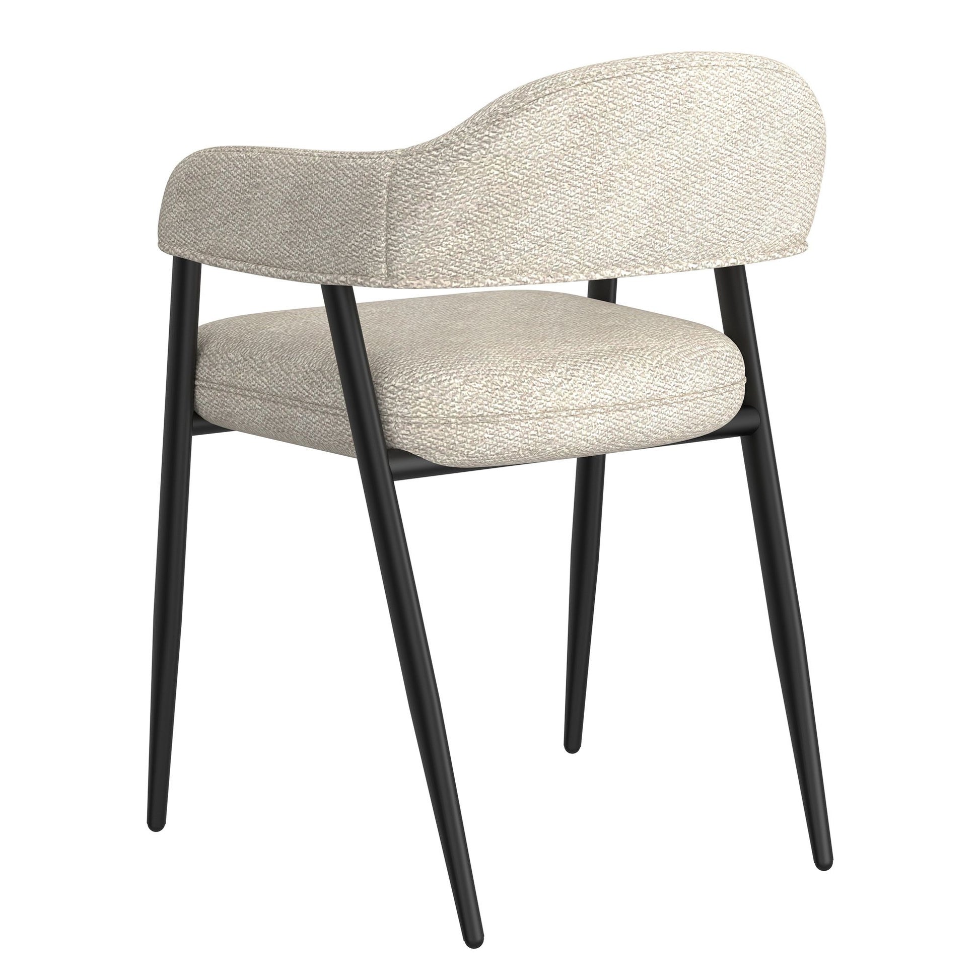 Archer Dining Chair, set of 2, in Beige Fabric and Black - Calgary Furniture Store