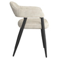 Archer Dining Chair, set of 2, in Beige Fabric and Black - Calgary Furniture Store