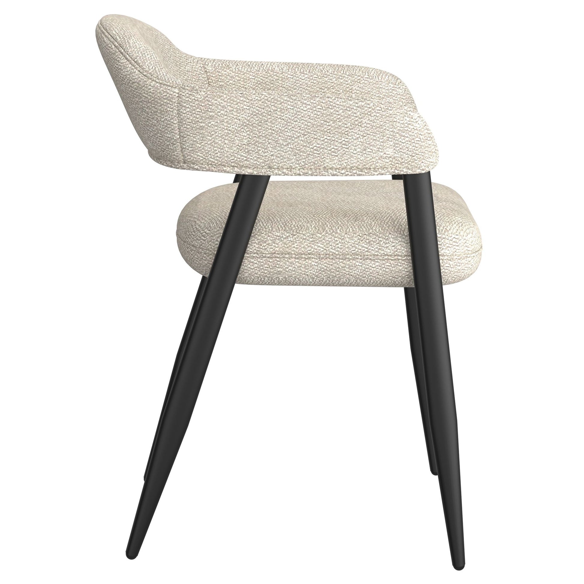 Archer Dining Chair, set of 2, in Beige Fabric and Black - Calgary Furniture Store