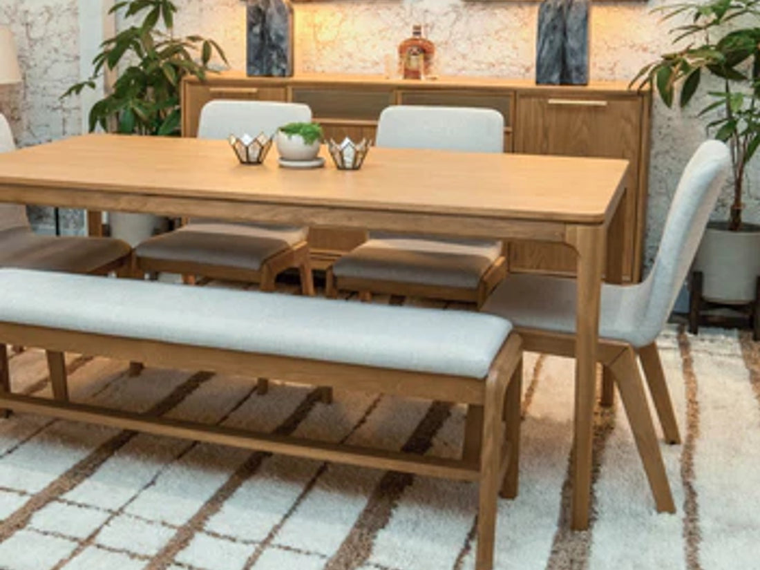 Arizona Dining Bench - Oatmeal - Calgary Furniture Store