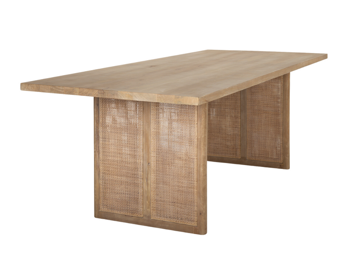 Cane Light Brown Solidwood Dining Table - Calgary Furniture Store