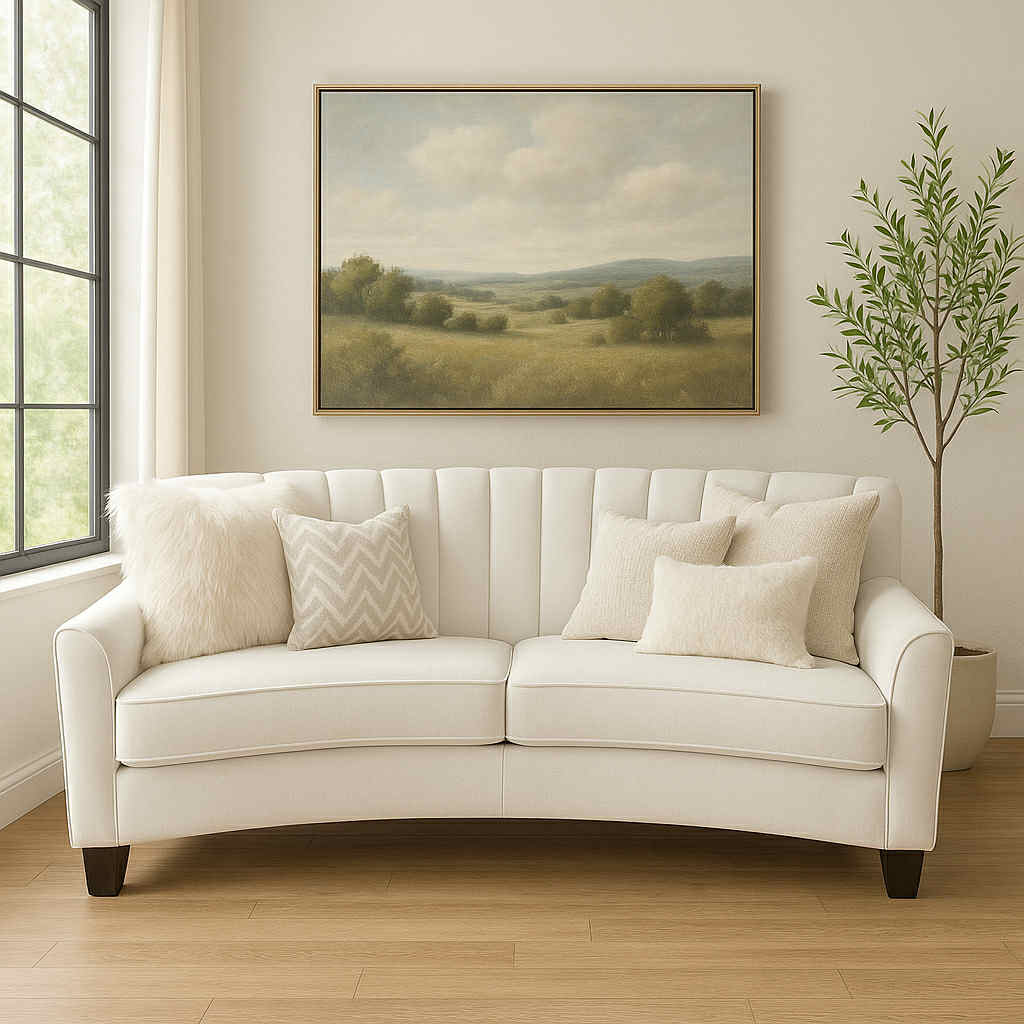 🇨🇦 Chanel Custom Curved Sofa - Calgary Furniture Store