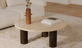 Landon Round Coffee Table Beige Travertine - Moe's - Calgary Furniture Store