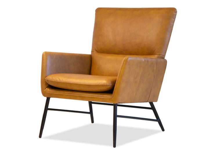 Morisson Whiskey Leather Occasional Chair - Calgary Furniture Store