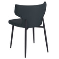 Olis Dining Chair- in Black Faux Leather and Black - Calgary Furniture Store