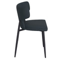 Olis Dining Chair- in Black Faux Leather and Black - Calgary Furniture Store